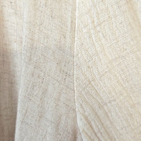 Benjamin A, Tunic, Blouse, Natural, Cream, Buttons, Side Slits, Tie Back, Sz 18 - Picture 17 of 17